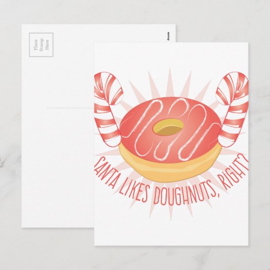 Santa houdt van donuts feestdagenkaart (Voorkant / Achterkant)