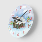 Santa houdt van kerst met koekjes ronde klok (Hoek)