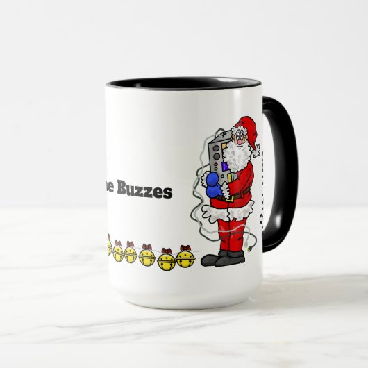 Santa Hugging Radio Kerstmis Mok (Voorkant rechts)