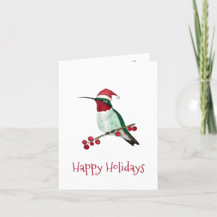 Santa Hummingbird Feestdagen Kaart
