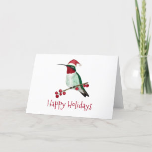 Santa Hummingbird Holiday Card Feestdagen Kaart