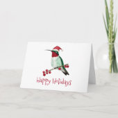 Santa Hummingbird Holiday Card Feestdagen Kaart (Voorkant)