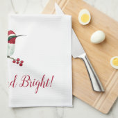 Santa Hummingbird Theedoek (Quarter Fold)