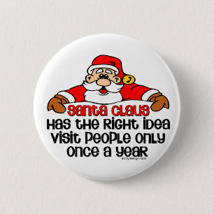 Santa Humor Ronde Button 5,7 Cm