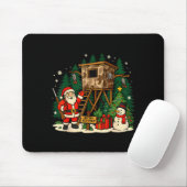 Santa Hunting Cabin Funny Christmas Better Not Ut  Muismat (Met muis)
