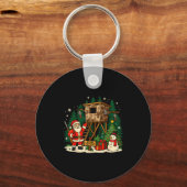 Santa Hunting Cabin Funny Christmas Better Not Ut  Sleutelhanger (Voorkant)