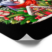 Santa Husky Christmas Floral Circle Matching Owner Poster (Hoek)