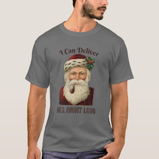 Santa I-Deliver-All-Night-Long Naughty Dirty Joke T-shirt (Voorkant)