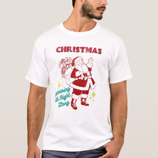 Santa I-Deliver-All-Night-Long Naughty Dirty Joke T-shirt (Voorkant)