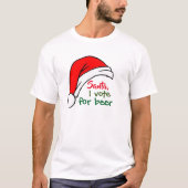 Santa i stemt voor bier, grappig kerstfeest Shirt  (Voorkant)