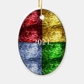 Santa Ice Cone in Glas in lood Ceramic Orna Keramisch Ornament (Achterkant)