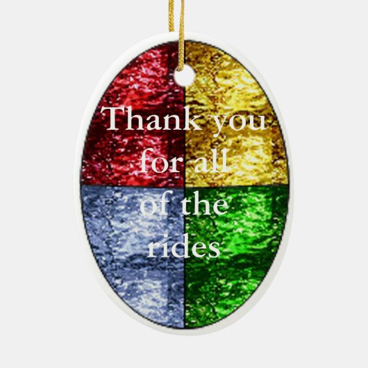 Santa Ice Cream Cone in Glas in lood Keramisch Ornament (Achterkant)