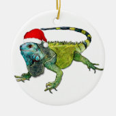 Santa Iguana Keramisch Ornament (Voorkant)