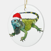 Santa Iguana Keramisch Ornament (Links)