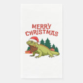 Santa Iguana Kerstcadeaus Evergreen Trees Servet (Voorkant)
