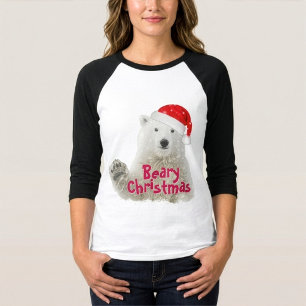 Santa IJsbeer Beary Kerst T-Shirt