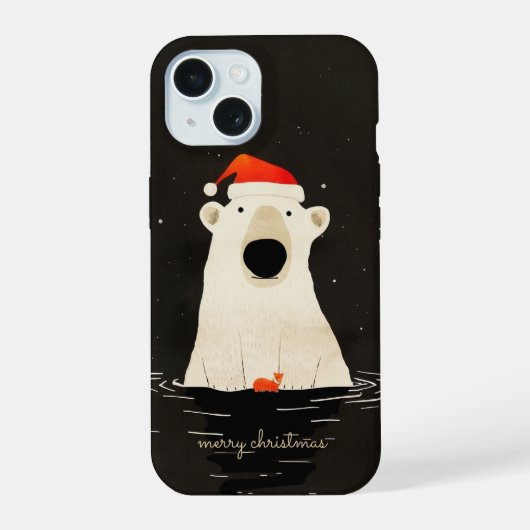 Santa IJsbeer iPhone 15 Case (Achterkant)