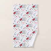 Santa illustratie Kerstmis Kousen stuffers Bad Handdoek (Handdoek)