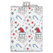 Santa illustratie Kerstmis Kousen stuffers Heupfles (Achterkant)