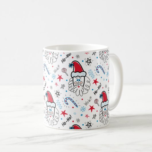 Santa illustratie Kerstmis Kousen stuffers Koffiemok (Voorkant rechts)