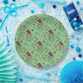 Santa illustratie Kerstmis Kousen stuffers Papieren Bordje (Feest)