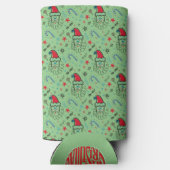 Santa illustratie Kerstmis Kousen stuffers Seltzer Blikjeskoeler (Achterkant)