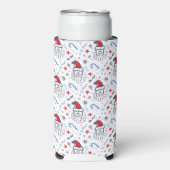 Santa illustratie Kerstmis Kousen stuffers Seltzer Blikjeskoeler (Seltzer Voorkant)