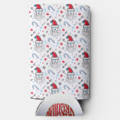 Santa illustratie Kerstmis Kousen stuffers Seltzer Blikjeskoeler (Achterkant)