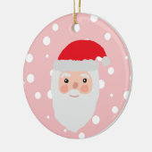 Santa Illustration Cheery Ceramic Ornament (Links)