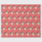 Santa Illustration Kerst Feestdagen Cadeaupapier (Vlak)