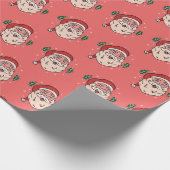 Santa Illustration Kerst Feestdagen Cadeaupapier (Hoek)