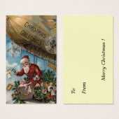 "Santa in a Blimp" Cadeau Label Visitekaartjes (Voorkant /achterkant)