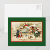 Santa in an Airplane Feestdagenkaart (Voorkant / Achterkant)