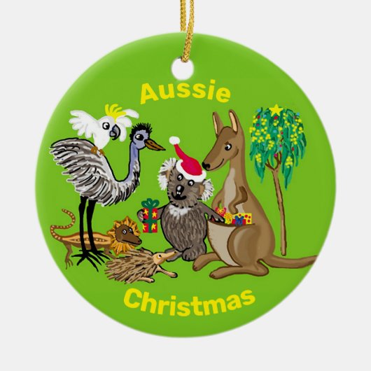 Santa in Australia Ceramic Ornament (Voorkant)