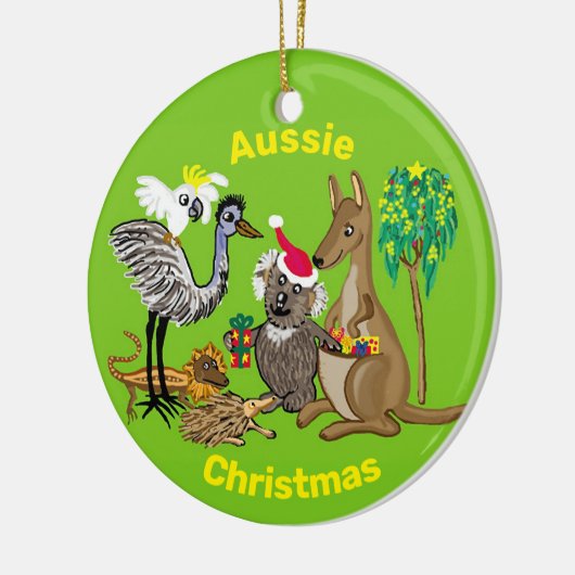 Santa in Australia Ceramic Ornament (Links)