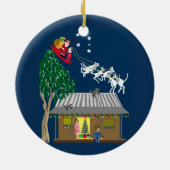 Santa in Australia Ceramic Ornament (Achterkant)