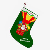 Santa in Balloon Gepersonaliseerd Kleine Kerstsok (Voorkant (Hangend))