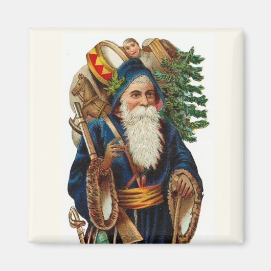 Santa in Blue  Magnet (Voorkant)