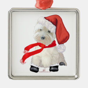 Santa in Boots Metalen Ornament