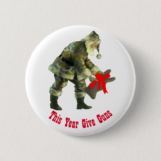 Santa in Camouflage Ronde Button 5,7 Cm (Voorkant)
