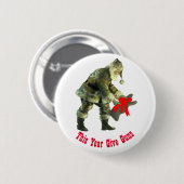 Santa in Camouflage Ronde Button 5,7 Cm (Voorkant /achterkant)