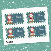 Santa in Chimney Kid Gift Tag Sticker