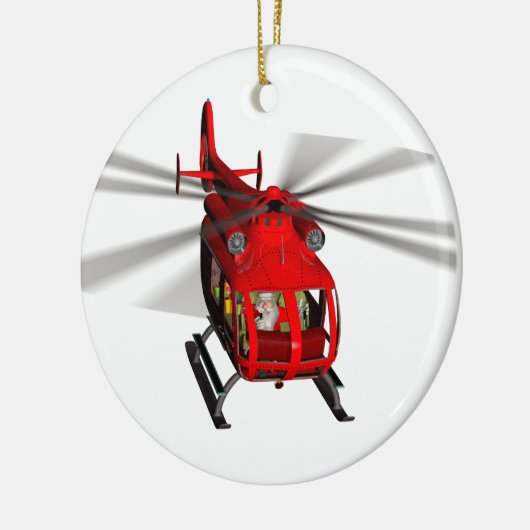 Santa in Chopter Keramisch Ornament (Links)