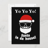 Santa in Da House Feestdagenkaart (Voorkant / Achterkant)