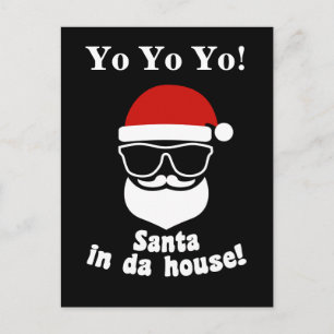 Santa in Da House Feestdagenkaart
