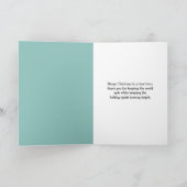 Santa in Firetruck Merry Christmas Hero Kaart (Binnen)