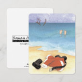 Santa in for a Swim  Feestdagenkaart (Voorkant / Achterkant)