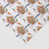 Santa in Gingerbrood House Elves met snoeprietten Tissuepapier (Detail)