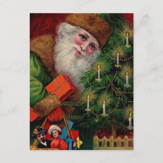 Santa in Green Briefkaart (Voorkant)