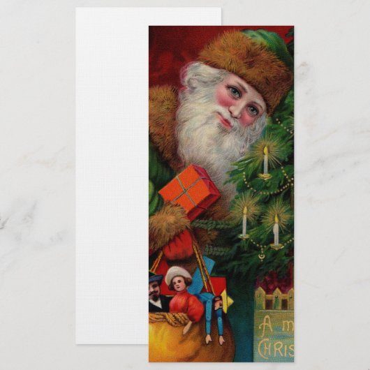 Santa in Green Uitnodiging (Voorkant / Achterkant)